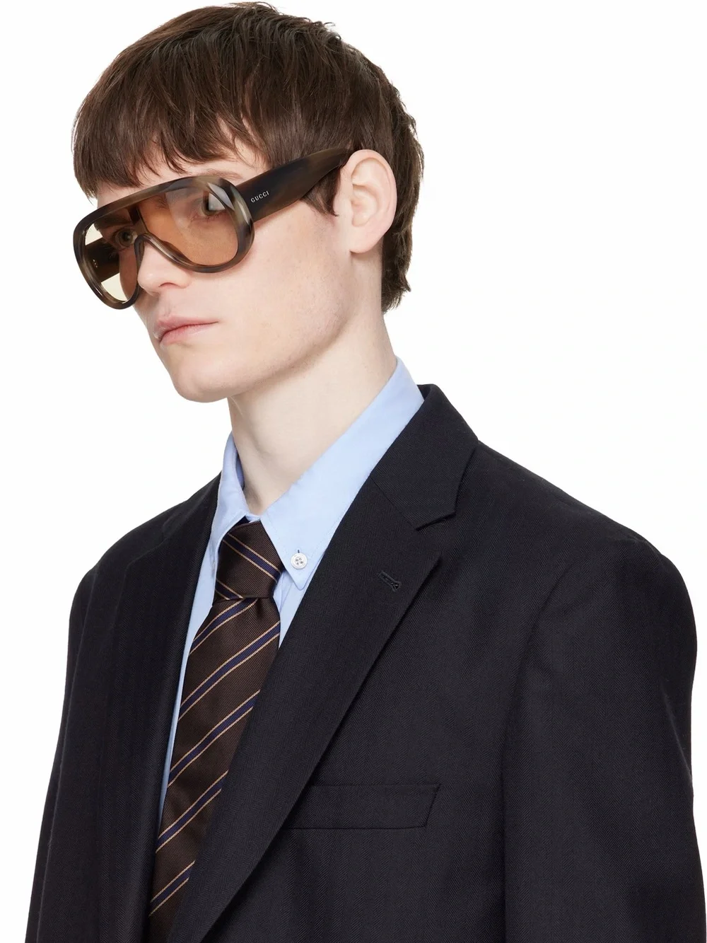 Gucci GG2164S oversized aviator sunglasses with velvet hard case